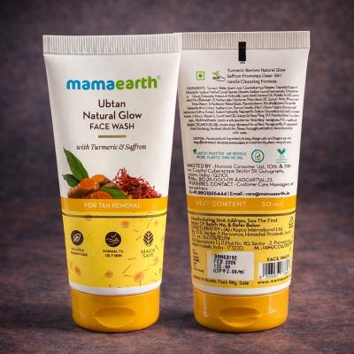 MAMAEARTH UBTAN NATURAL GLOW WITH TURMERIC AND SAFFRON FACE WASH